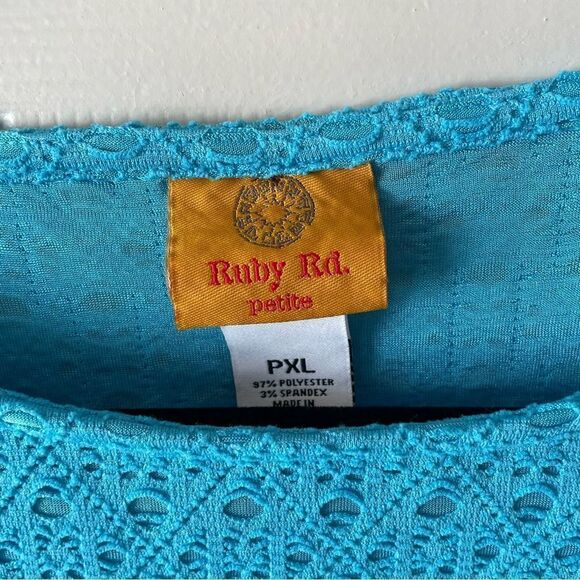 RUBY RD Blue sweater, Sz PXL - Picture 2 of 3